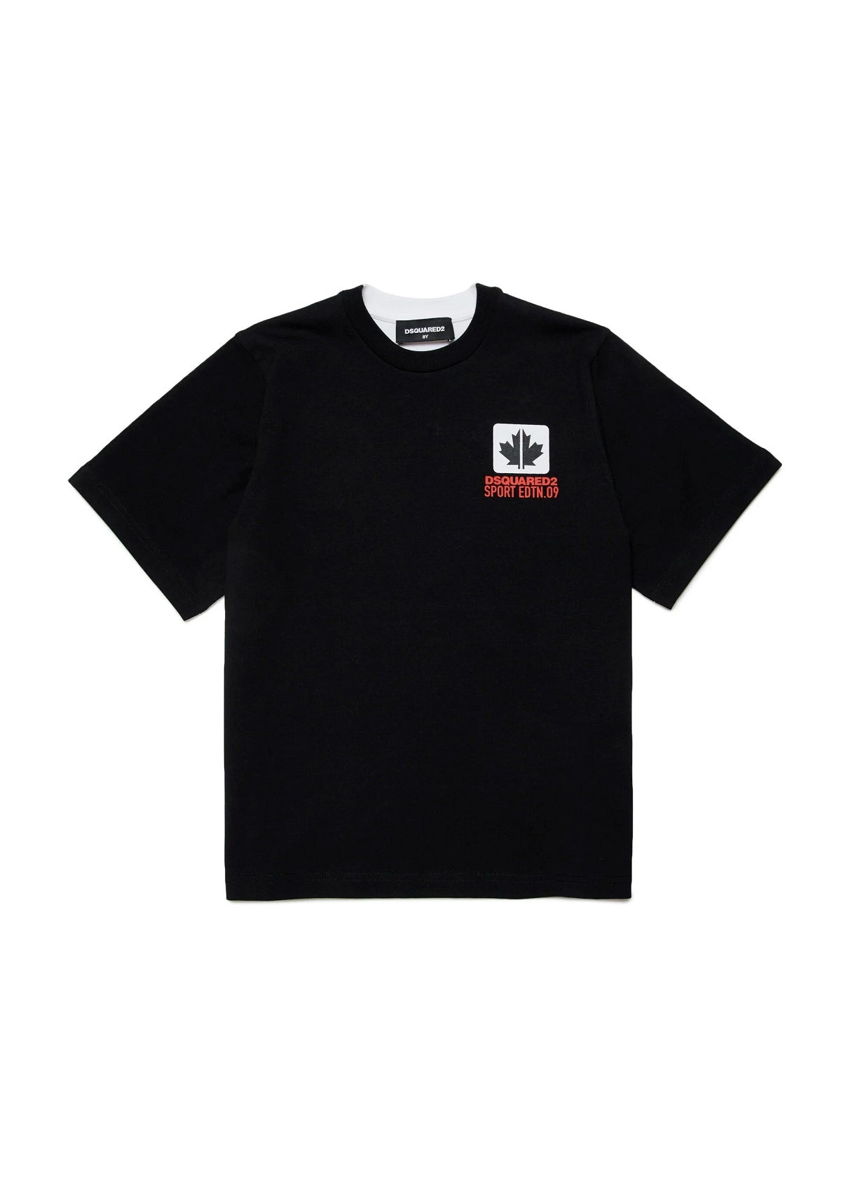 Dsquared2 Kids T-Shirt Bicolor con Grafica Leaf