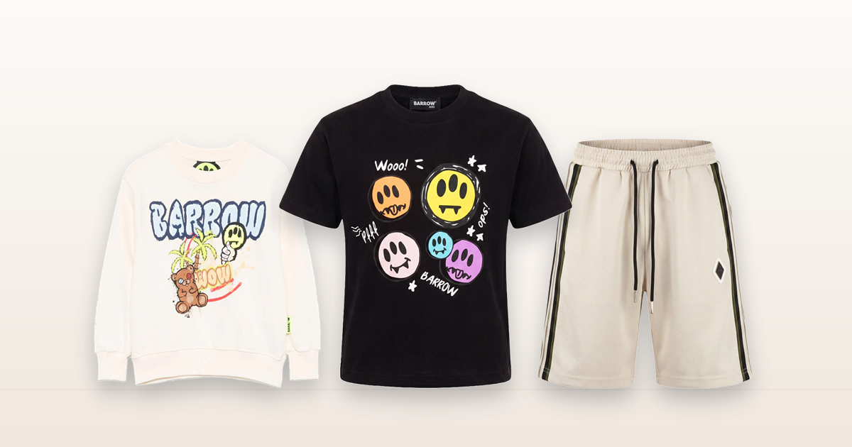 Conservare e riutilizzare i vestiti dei bambini tra fratelli: t-shirt, felpa e bermuda
