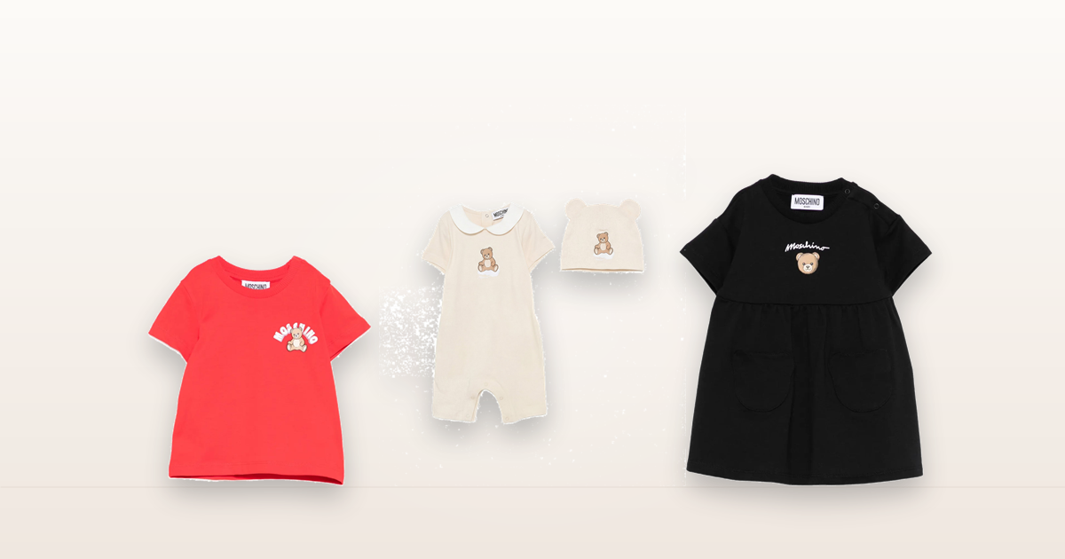Moschino Kids: pagliaccetto con cappello, t-shirt e abito con logo Teddy Bear