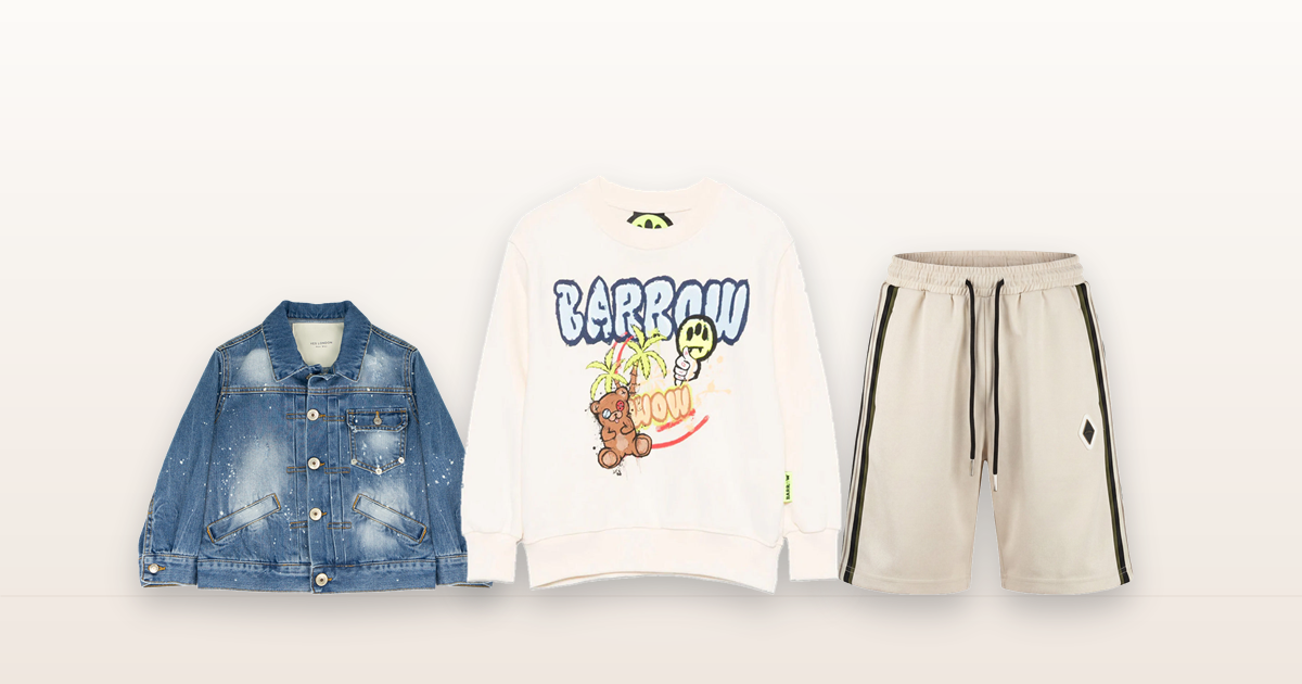 Look primavera per bambini: felpa, giubbino in denim e bermuda per le mezze stagioni