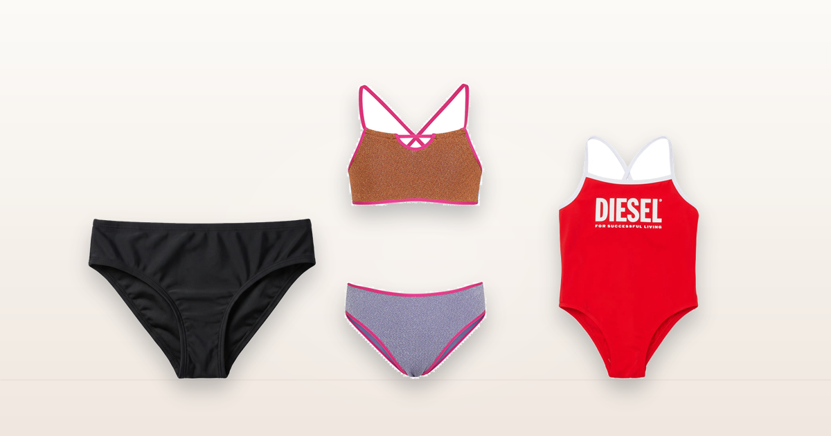 Taglie costumi mare bambini: costume due pezzi, slip e costume intero