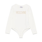 Moschino Kids Body Panna con Borchie Logo per Bambine
