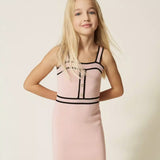 Twinset Kids Abito Rosa e Nero per Bambine