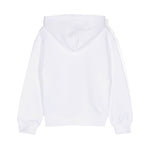 Moschino Kids Felpa Bianca con Cappuccio con Logo per Bambini (retro)