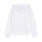 Moschino Kids Felpa Bianca con Cappuccio con Logo per Bambini (retro)