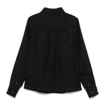 Moschino Kids Camicia Nera con Jacquard per Bambine (retro)