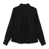 Moschino Kids Camicia Nera con Jacquard per Bambine (retro)