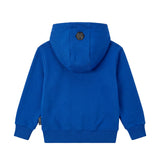Philipp Plein Kids Felpa con Cappuccio Blu Elettrico con Teddy Bear Monogram per Bambini