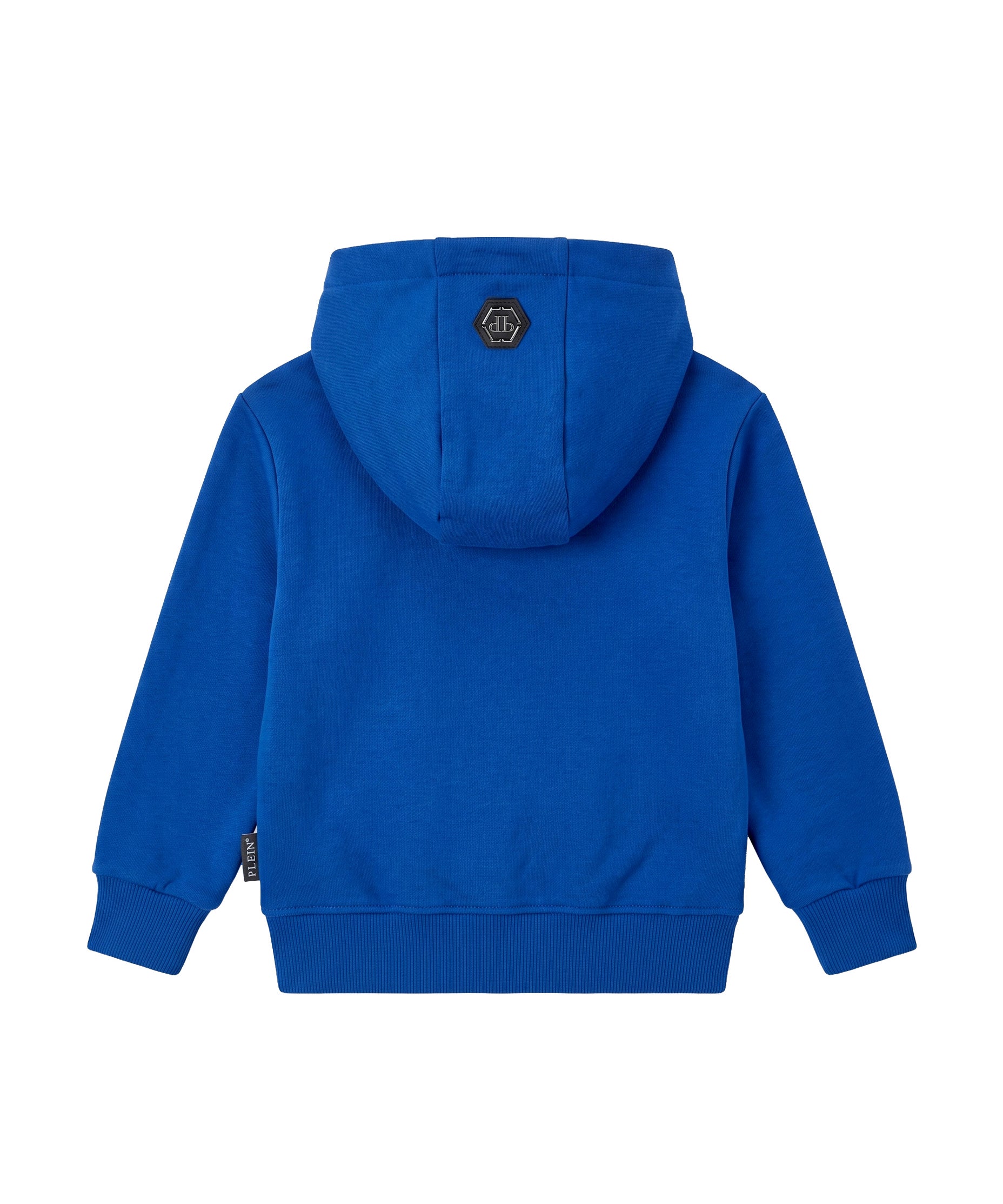 Philipp Plein Kids Felpa con Cappuccio Blu Elettrico con Teddy Bear Monogram per Bambini
