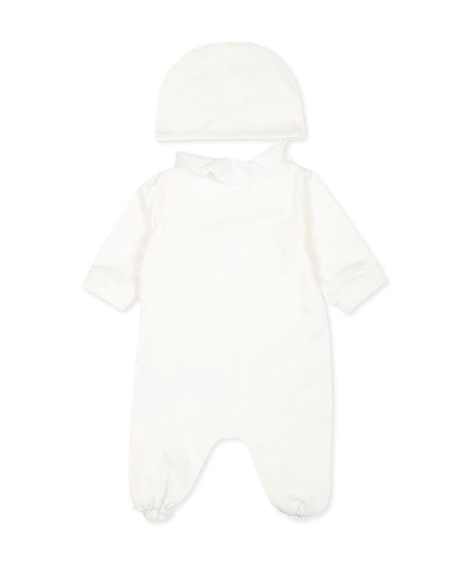 Moschino Kids Tutina Panna con Cappellino con Teddy Bear per Neonate