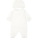 Moschino Kids Tutina Panna con Cappellino con Teddy Bear per Neonate