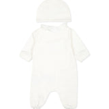 Moschino Kids Tutina Panna con Cappellino con Teddy Bear per Neonate