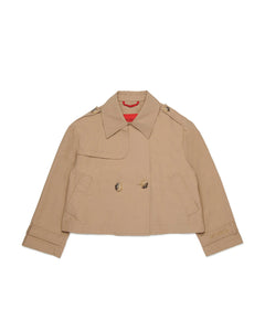 Max & Co Giacca in Denim Beige Cropped per Bambine