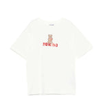 Moschino Kids Maxi T-Shirt Panna con Logo Teddy Bear per Bambine