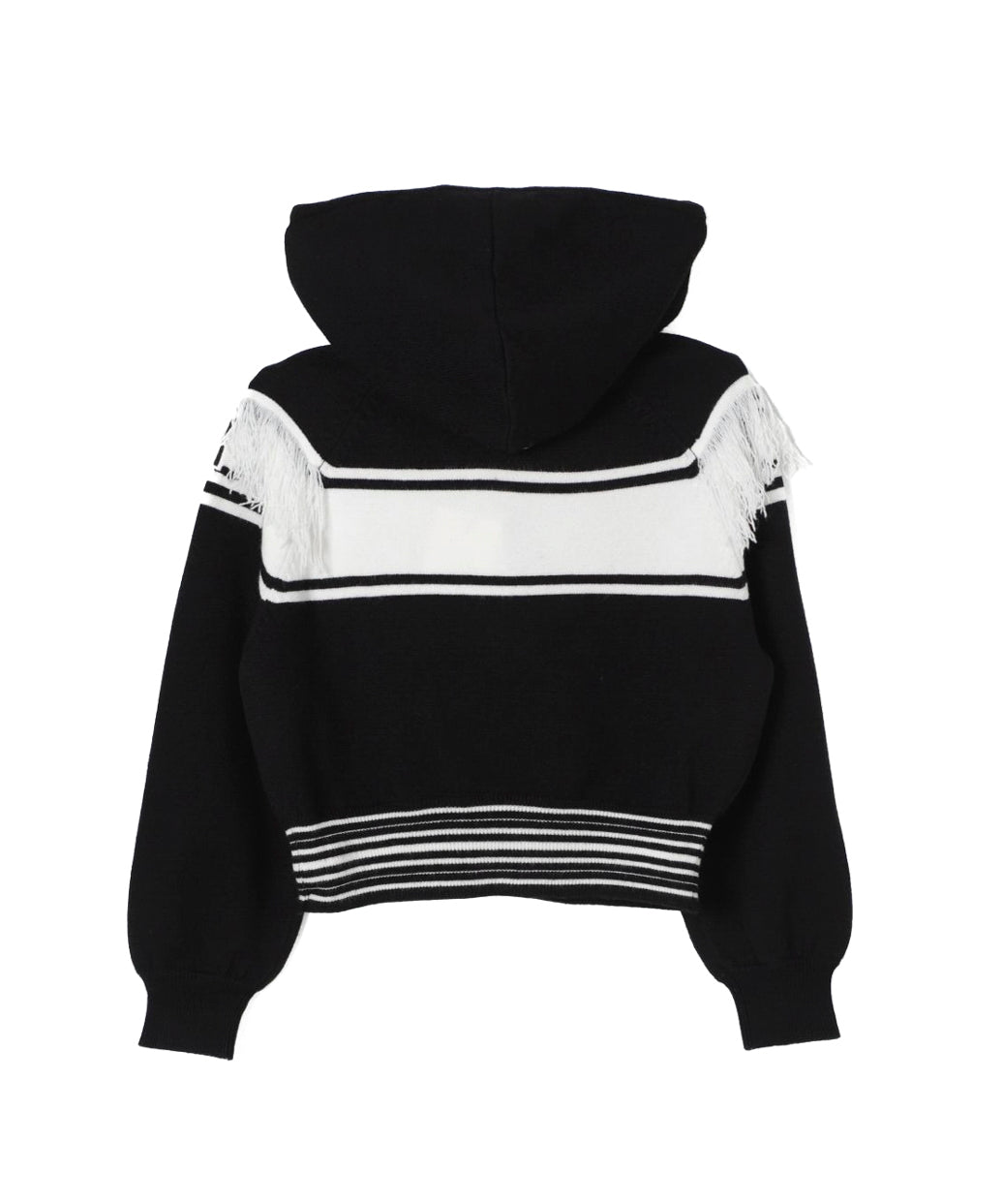 Twinset Kids Felpa con Zip in Maglia Nero/Bianco per Bambine (retro)