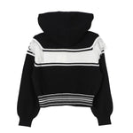 Twinset Kids Felpa con Zip in Maglia Nero/Bianco per Bambine (retro)