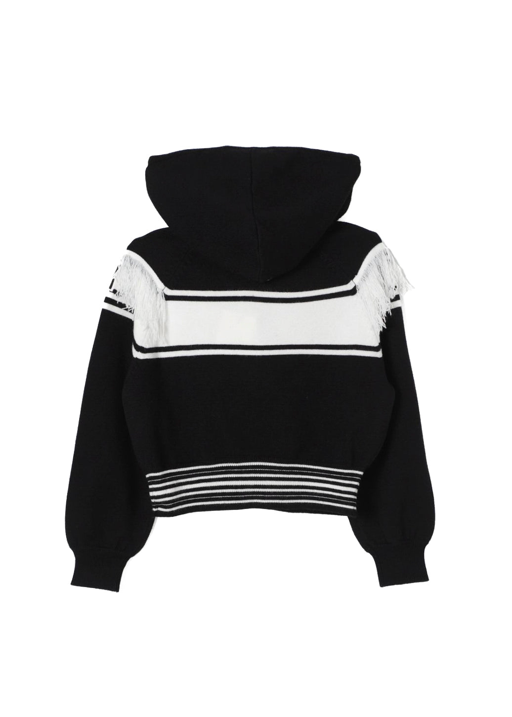 Twinset Kids Felpa con Zip in Maglia Nero/Bianco per Bambine (retro)