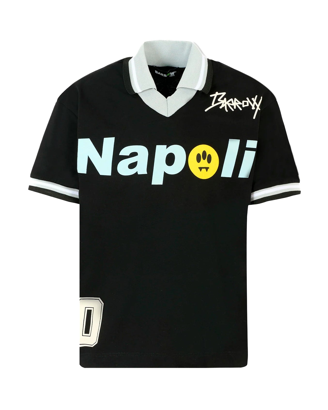 Barrow Kids T-Shirt Nera con Stampa Napoli Unisex per Bambini