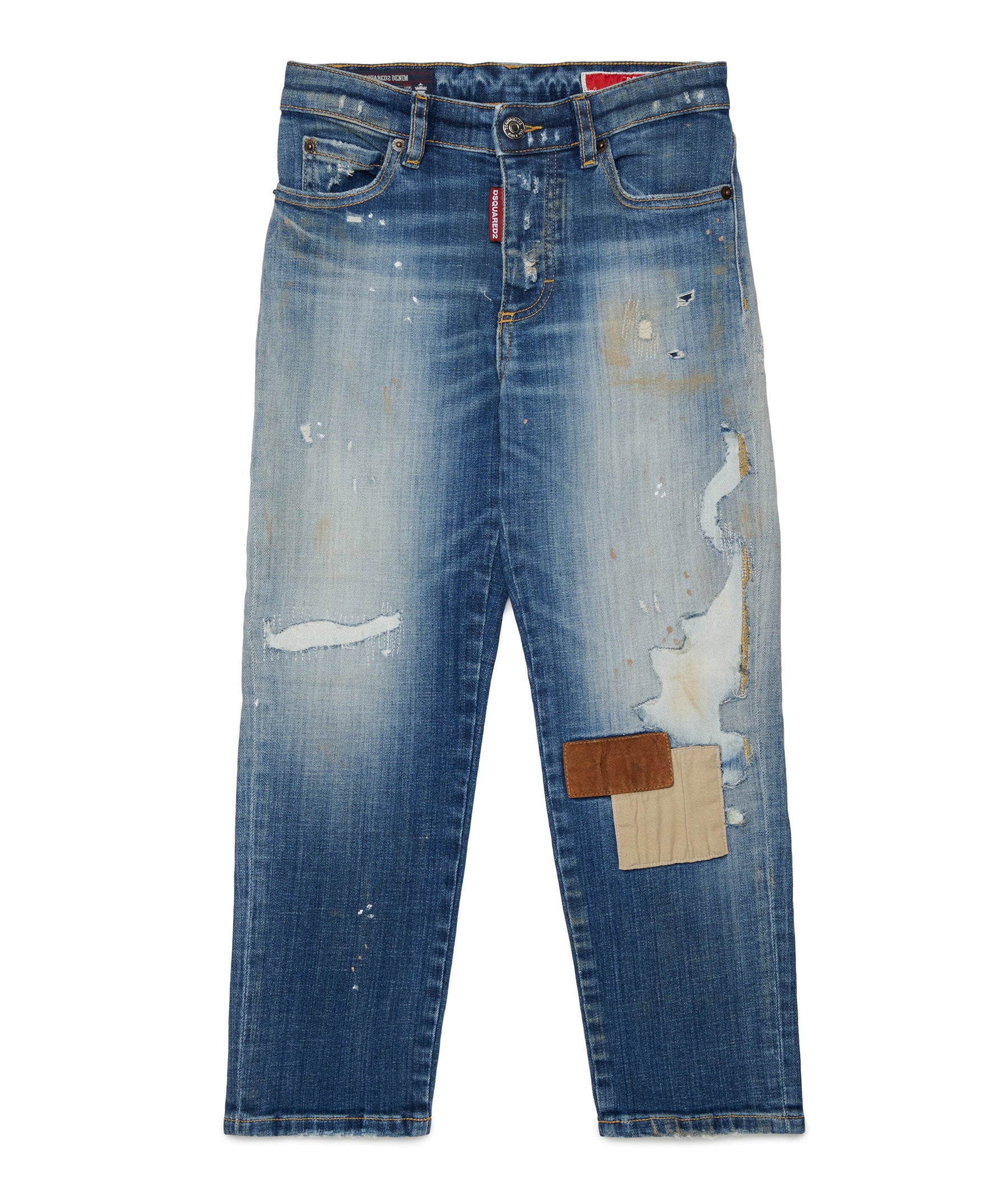 Dsquared2 Kids Pantalone in Denim con Patch Unisex