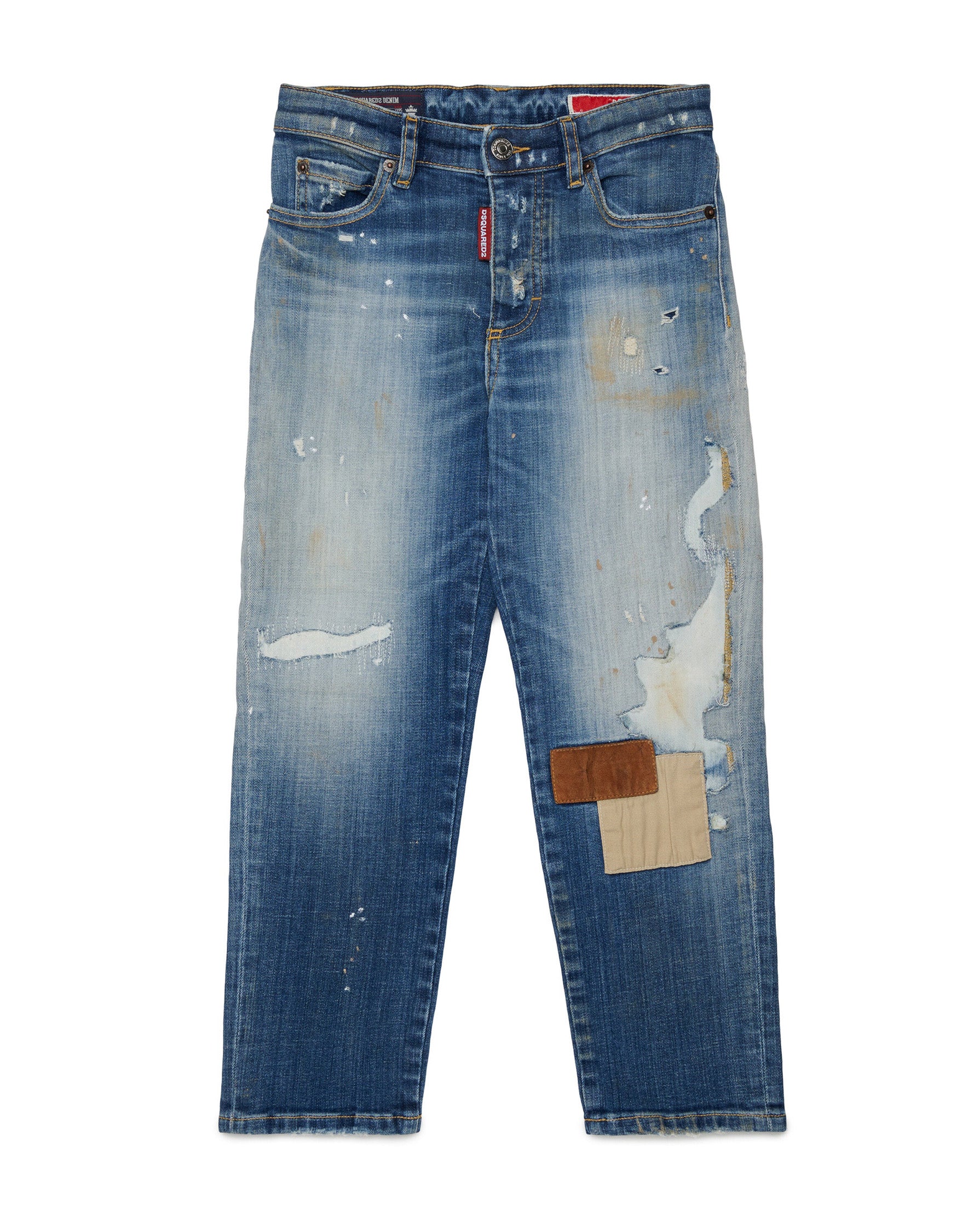 Dsquared2 Kids Pantalone in Denim con Patch Unisex