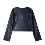 Patrizia Pepe Kids Giubbino nero in ecopelle con zip per bambine