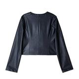 Patrizia Pepe Kids Giubbino nero in ecopelle con zip per bambine