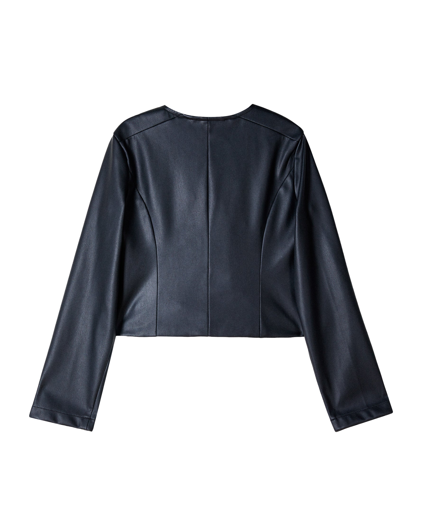 Patrizia Pepe Kids Giubbino nero in ecopelle con zip per bambine