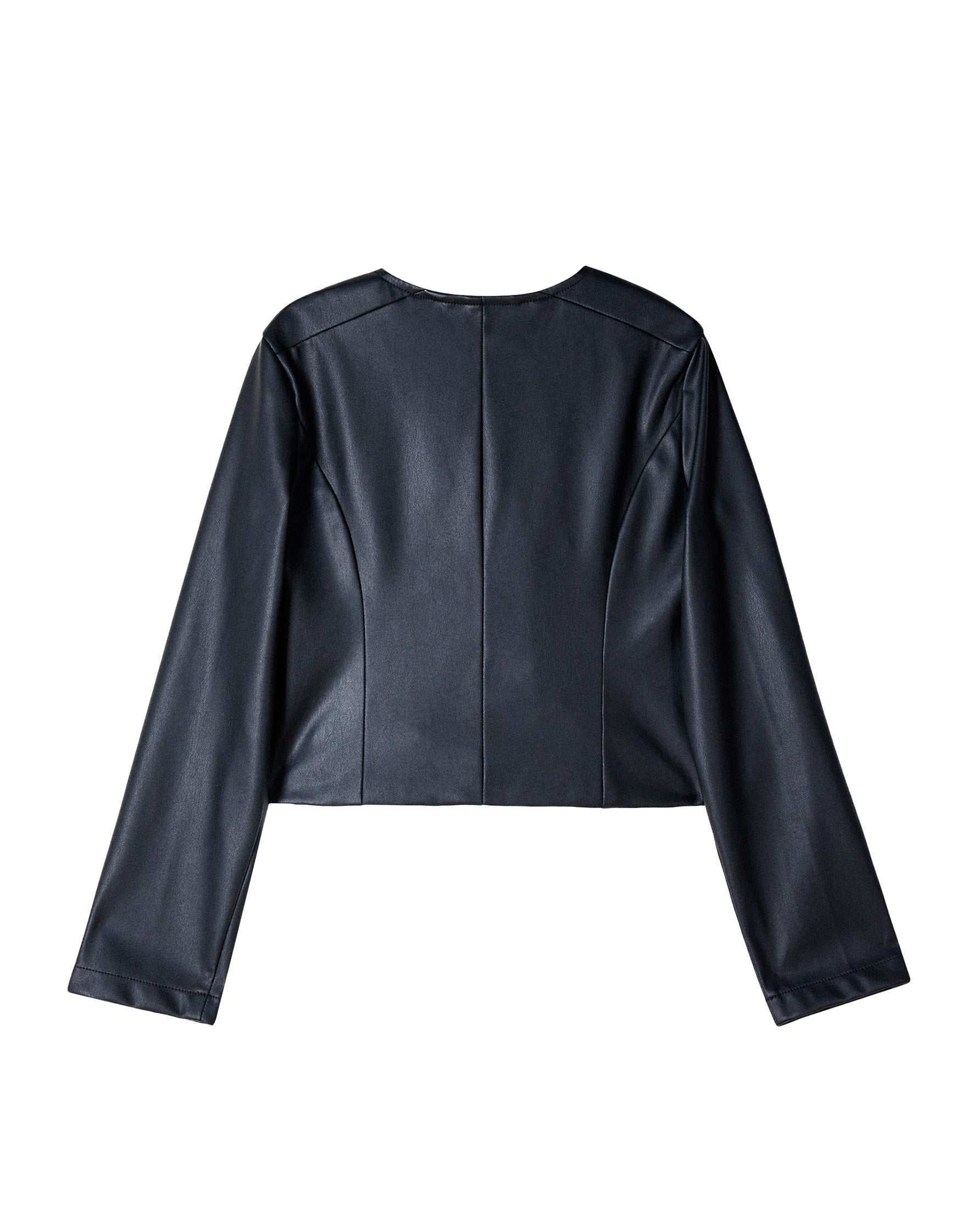 Patrizia Pepe Kids Giubbino nero in ecopelle con zip per bambine