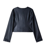 Patrizia Pepe Kids Giubbino Nero in Ecopelle con Zip per Bambine