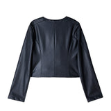 Patrizia Pepe Kids Giubbino Nero in Ecopelle con Zip per Bambine