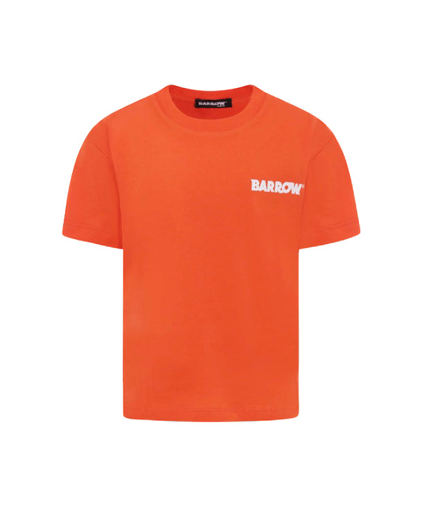 Barrow Kids T-Shirt Arancio con Stampa Retro Palms per Bambini