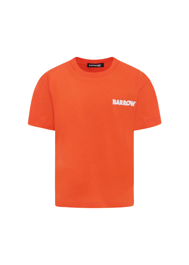 Barrow Kids T-Shirt Arancio con Stampa Retro Palms per Bambini