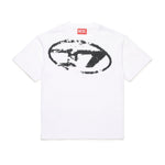 Diesel Kids T-shirt Bianca Used Effect con Oval D