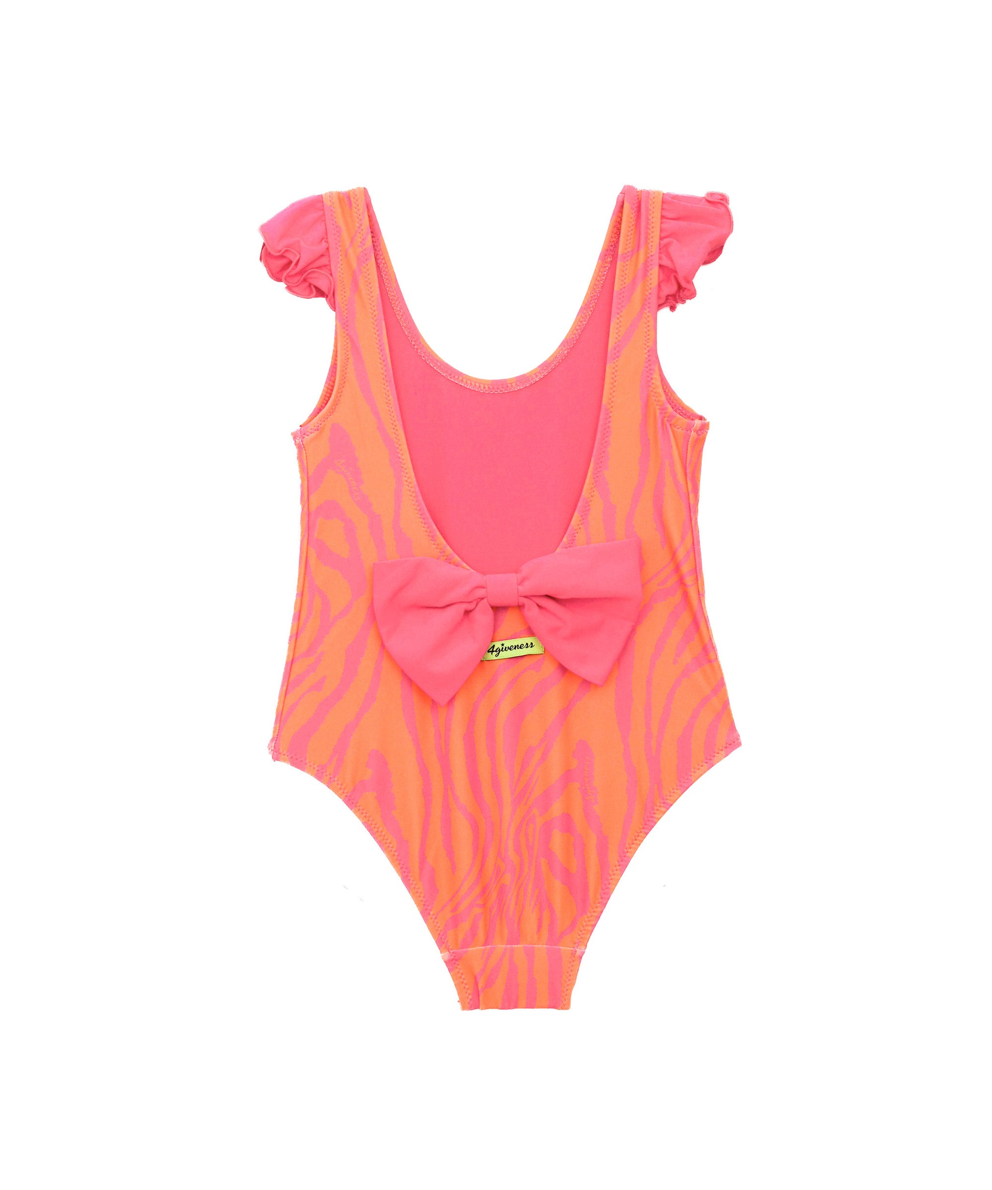 4GIVENESS Costume Monokini Fantasia Zebrata Arancione per Neonate (retro)