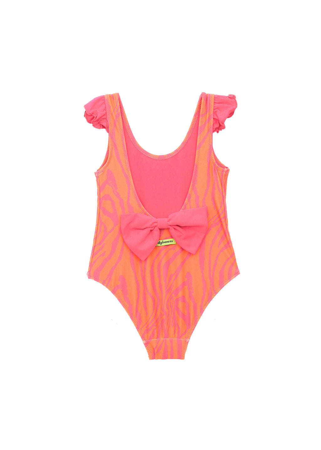 4GIVENESS Costume Monokini Fantasia Zebrata Arancione per Neonate (retro)