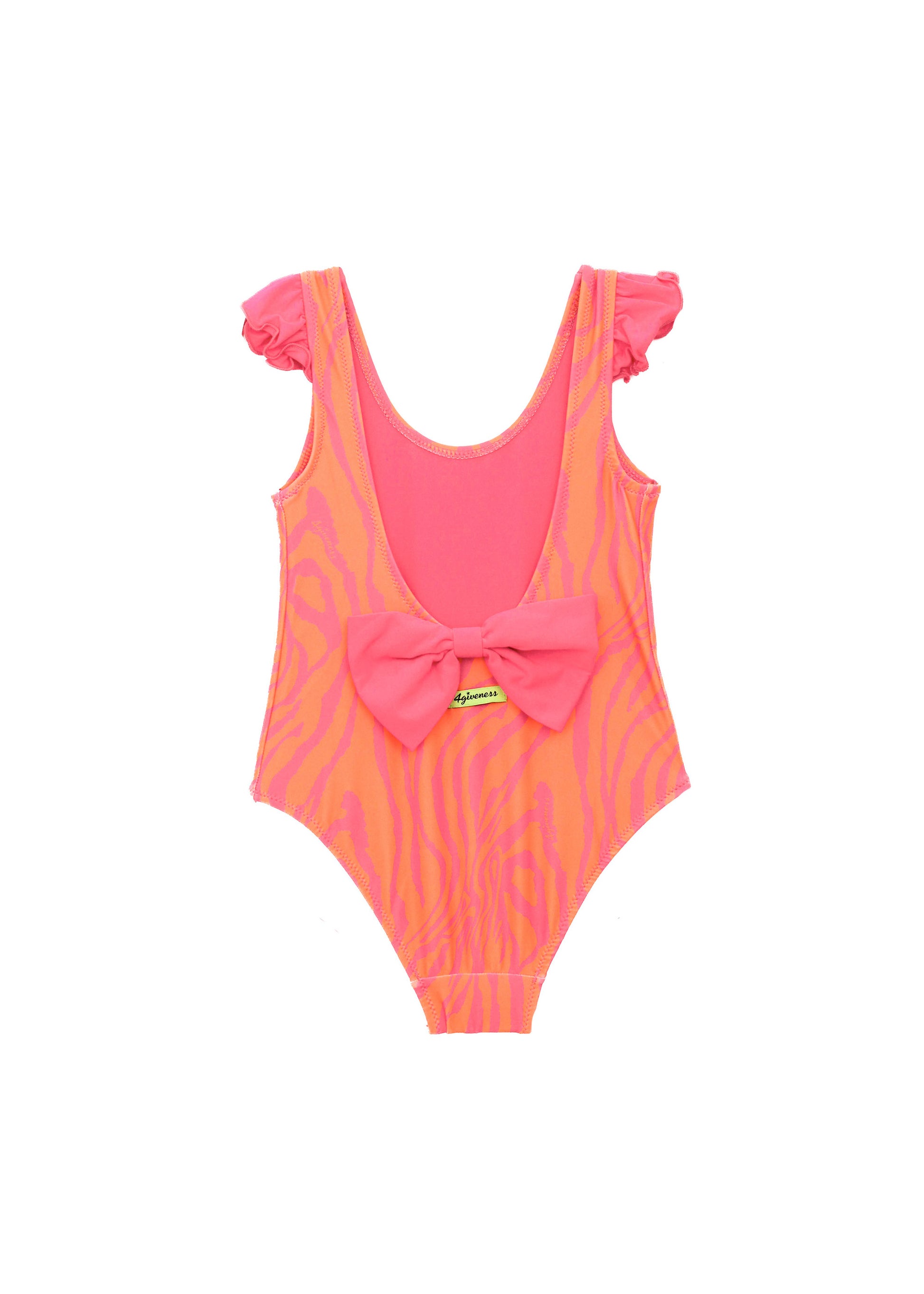 4GIVENESS Costume Monokini Fantasia Zebrata Arancione per Neonate (retro)