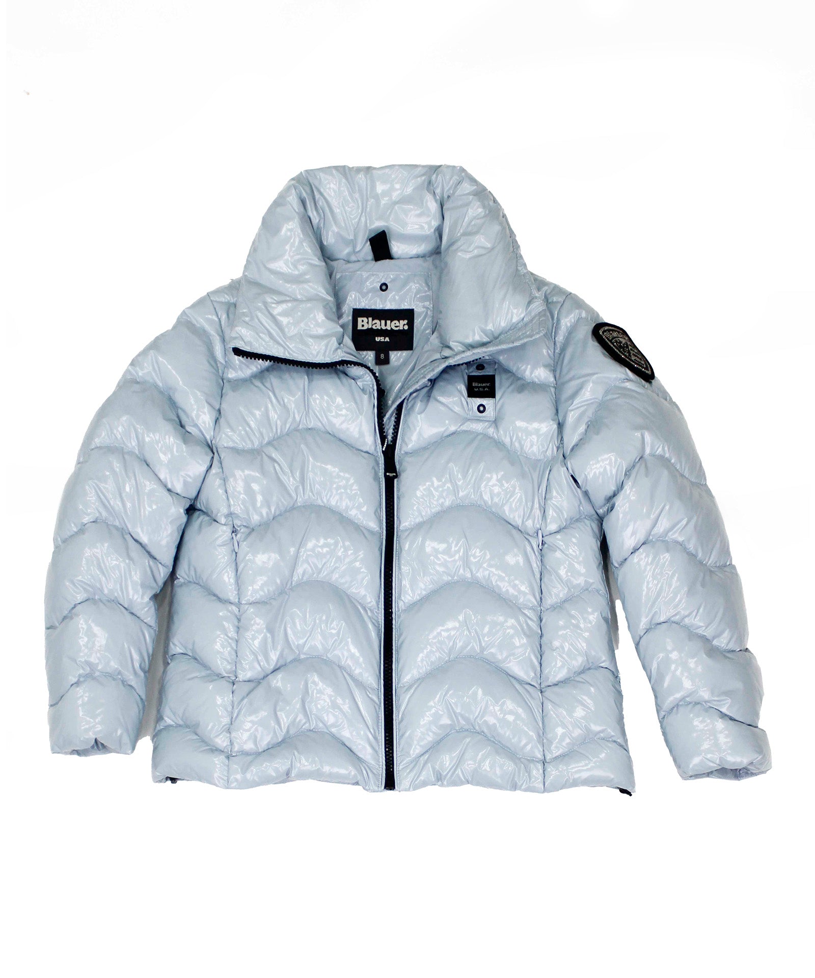 Blauer Kids Giubbino Polvere Lucido con Collo Alto per Bambine