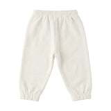Moschino Kids Pantaloni Panna in Felpa con Stampa Teddy Bear e Logo Unisex per Neonati