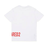 Dsquared2 Kids T-shirt Bianca con Applicazione Leaf Strass per Bambine (retro)