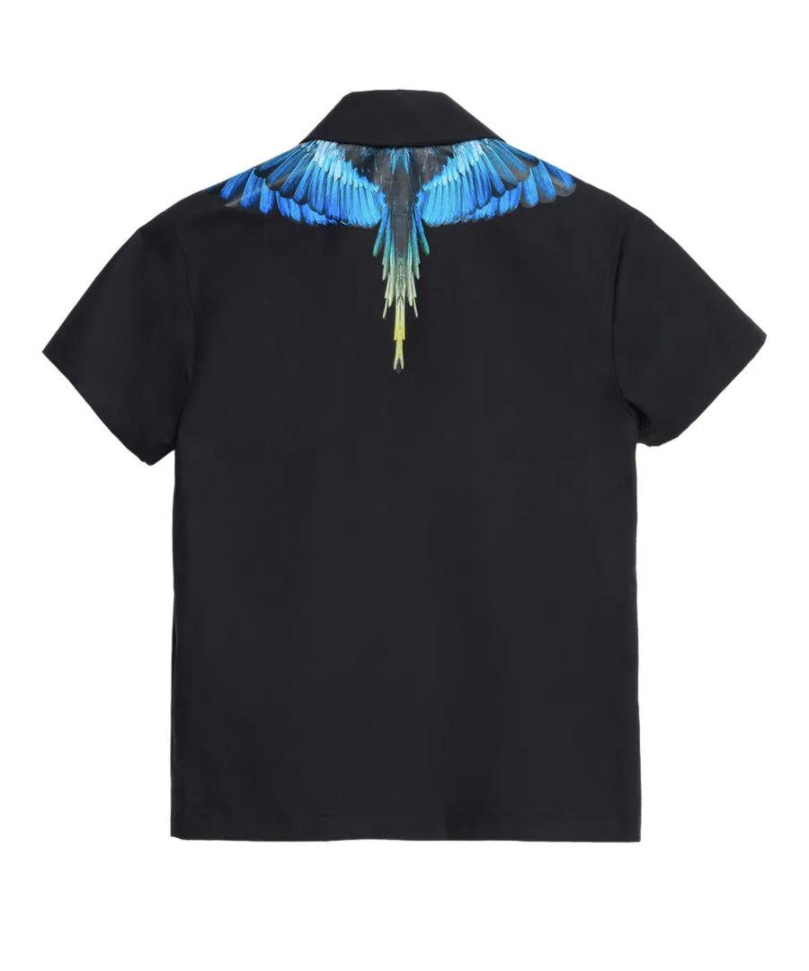 Marcelo Burlon County of Milan Kids Camicia Nero con Stampa per Bambino