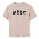 MSGM Kids T-Shirt Beige con Logo