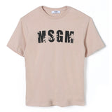 MSGM Kids T-Shirt Beige con Logo