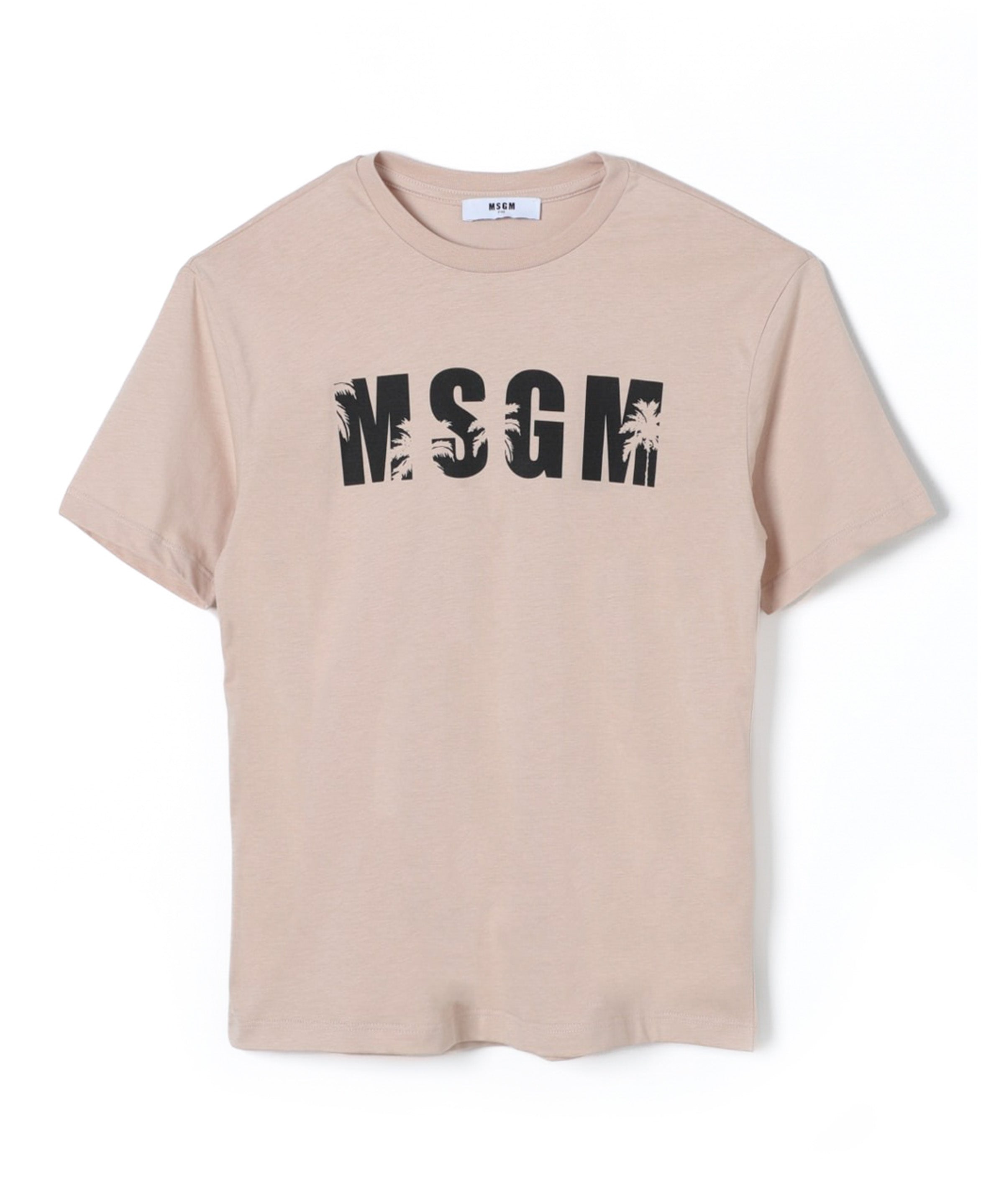 MSGM Kids T-Shirt Beige con Logo