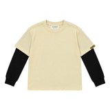 Yes London Kids T-Shirt Doppia Manica Nero e Bianco per Bambini