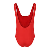 Moschino Kids Costume Monokini Rosso con Stampa per Bambine