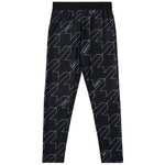 Iceberg Kids Leggings Neri con Macro Pied-de Poule per Bambine