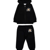 Moschino Kids Completo Felpa e Pantalone Nero per Neonate