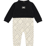 Elisabetta Franchi La Mia Bambina Tutina Bicolore con Monogramma Ricamato per Neonate