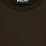 Dsquared2 Kids T-shirt Verde con Intarso Logo per Bambini (dettaglio)