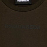 Dsquared2 Kids T-shirt Verde con Intarso Logo per Bambini (dettaglio)